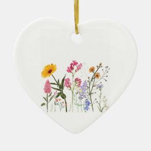 Adorno De Cerámica Flores silvestres , Flora pastelera botánica vinta