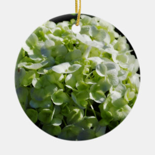 Adorno De Cerámica Flores verdes de los Hydrangeas