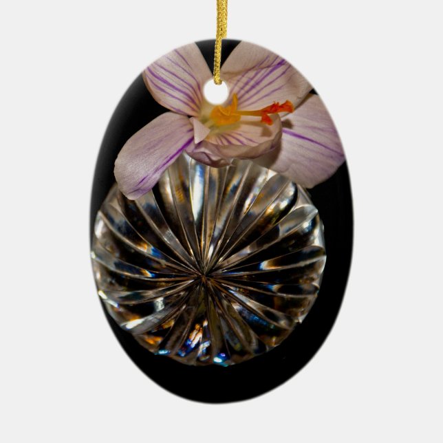 Adorno De Cerámica Flores y cristal (Frente)