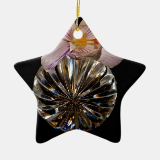 Adorno De Cerámica Flores y cristal (Frente)