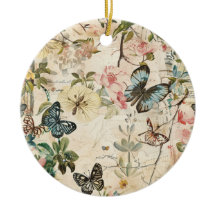 Flores y mariposas múltiples de vintage