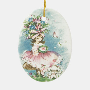 Adorno De Cerámica Florista del vintage