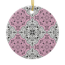 Floritura de patrón rococó rosa