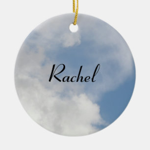 Adorno De Cerámica Fluffy Clouds Personalizado Message Pendant