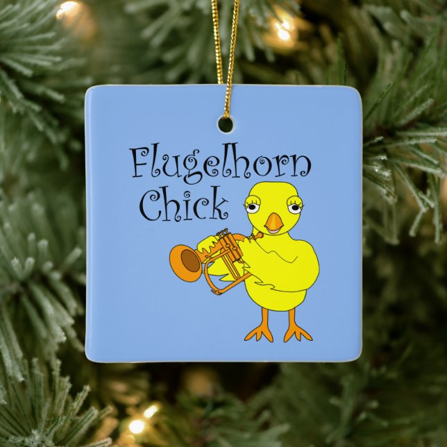 Adorno De Cerámica Flugelhorn Chick Text (Árbol)