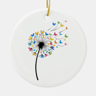 Adorno De Cerámica Flujo de mariposas de diente de león