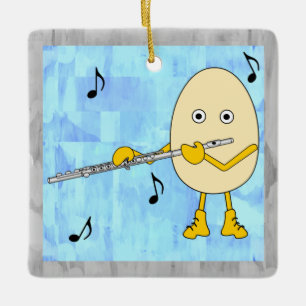 Adorno De Cerámica Flute Egghead