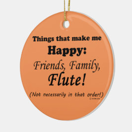 Adorno De Cerámica Flute me hace feliz