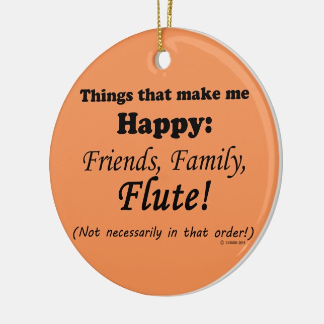 Adorno De Cerámica Flute me hace feliz (Izquierda)