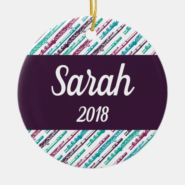 Adorno De Cerámica Flute Player Gift Personalized Custom Music (Frente)