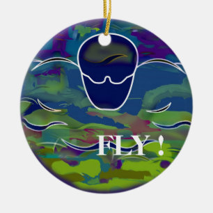 Adorno De Cerámica Fly Swim Ornament