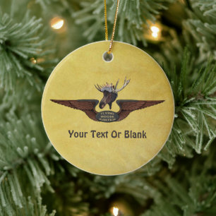 Adorno De Cerámica Flying Moose Bush Pilot Wings