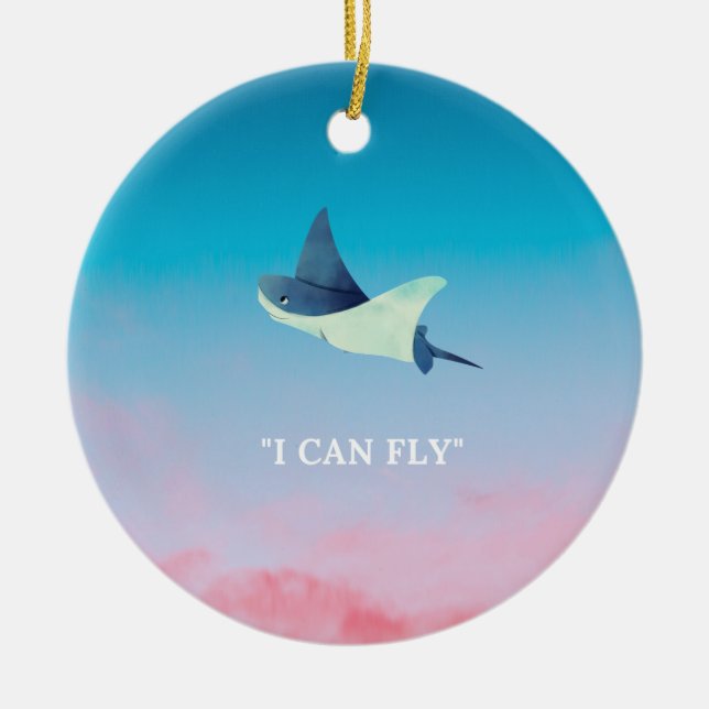 Adorno De Cerámica Flying Stingray (Frente)