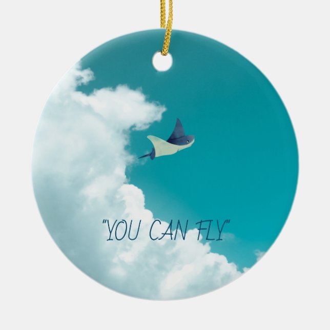 Adorno De Cerámica Flying Stingray (Frente)