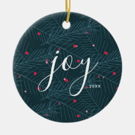 Adorno De Cerámica Foliage de Joy Spruce con Navidades Personalizados