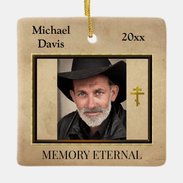 Adorno De Cerámica Foliage Foliage Funeral Cristiano Ortodoxo (Anverso)