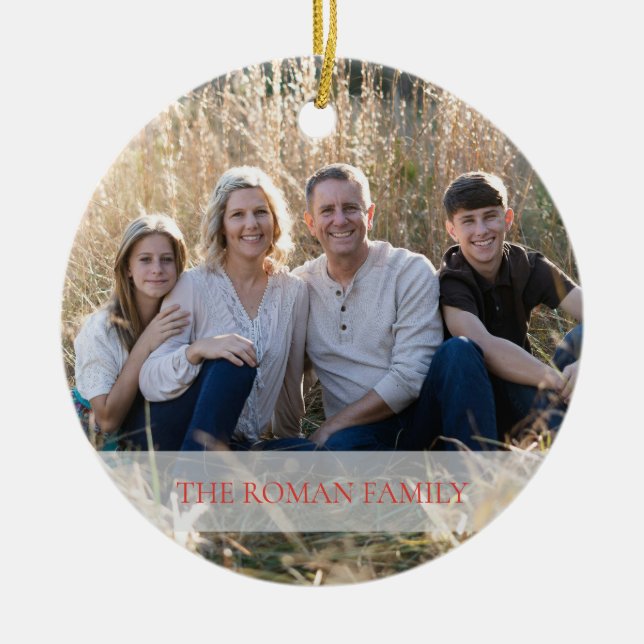 Adorno De Cerámica Foliage Wreath Photo Merry & Bright Holiday (Frente)