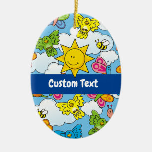 Adorno De Cerámica Fondo de animales para bebés