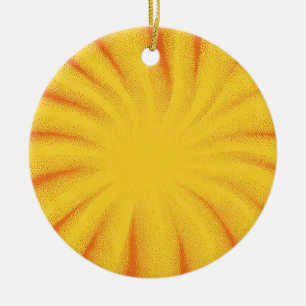 Adorno De Cerámica Fondo de explosión de sol amarillo - Textura retro