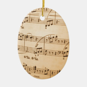 Adorno De Cerámica Fondo de notas musicales