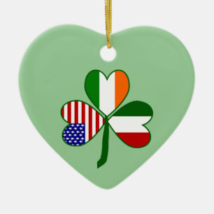 Adorno De Cerámica Fondo verde de trébol italiano
