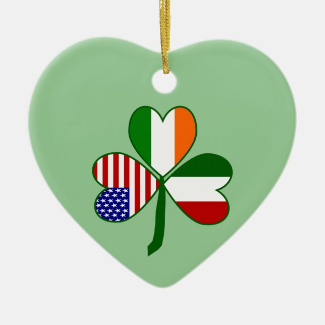 Adorno De Cerámica Fondo verde shamrock italiano (Frente)