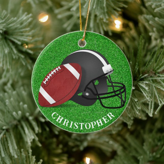Adorno De Cerámica Football and Helmet Christmas  (Árbol)