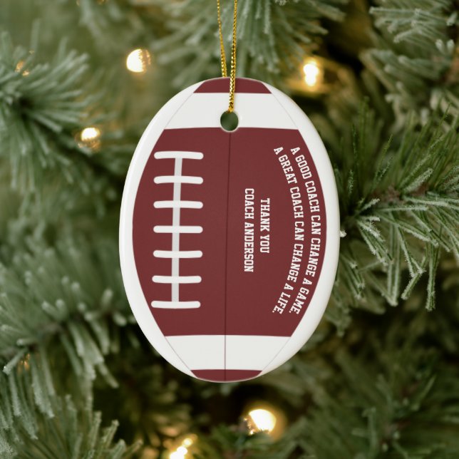 Adorno De Cerámica Football Coach Ornament Christmas Thank You Team (Árbol)