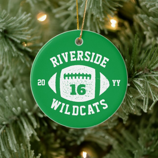 Adorno De Cerámica Football player green team photo holiday (Árbol)