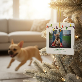Adorno De Cerámica Forever Home First Christmas Mascota Rescue Photo