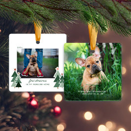 Adorno De Cerámica Forever Home First Christmas Mascota Rescue Photo