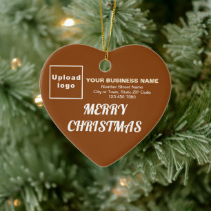 Adorno De Cerámica Forma de corazón marrón de los Navidades de negoci