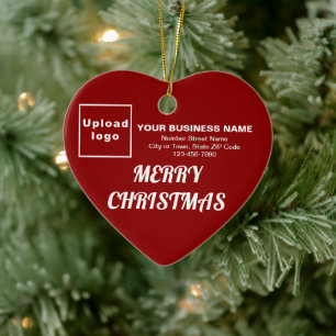 Adorno De Cerámica Forma de corazón rojo para Navidades de negocios