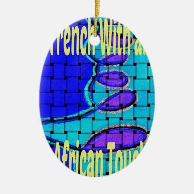 Adorno De Cerámica Forma púrpura abstracta del trenzado franco africa (Frente)