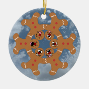Adorno De Cerámica Formación de Skydiving del pan de jengibre "de lo