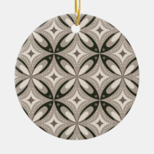 Adorno De Cerámica Formas circulares retro beige y marrón