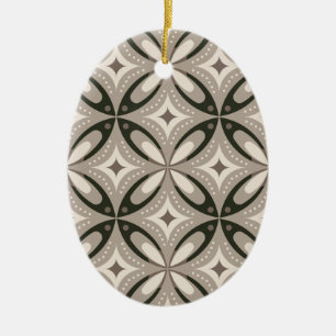 Adorno De Cerámica Formas circulares retro beige y marrón