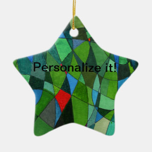 Adorno De Cerámica Formas curvadas suavemente en verdes frescos y ace