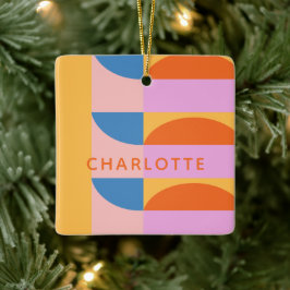 Adorno De Cerámica Formas geométricas coloridas modernas personalizad