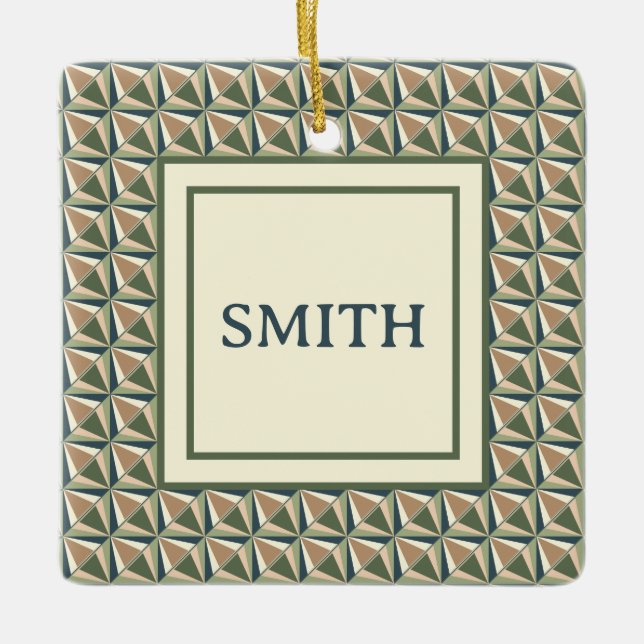 Adorno De Cerámica Formas para diamantes en tonos neutros (Anverso)