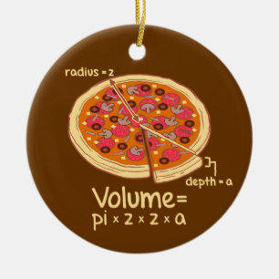 Adorno De Cerámica Fórmula Matemática del Volumen de Pizza = Pi*z*z