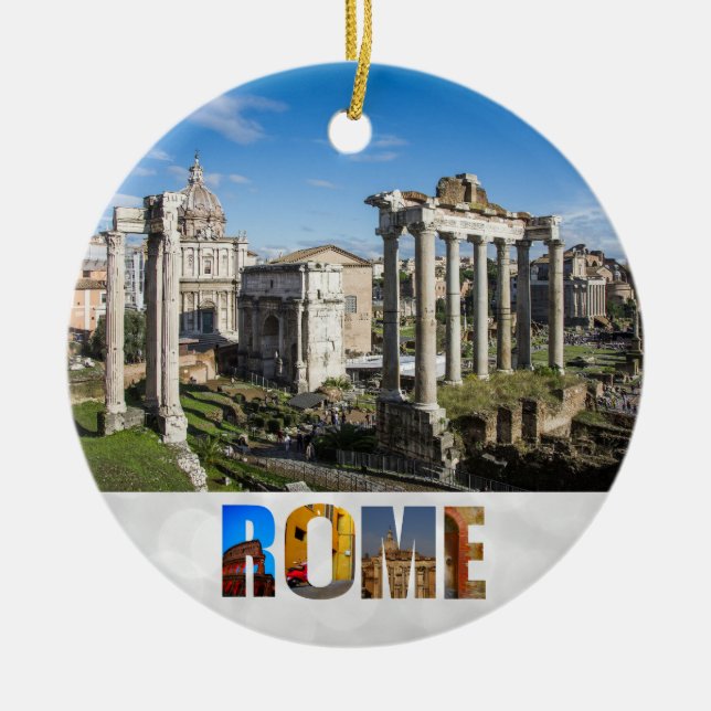 Adorno De Cerámica Foro Ruinas Roma Italia Navidades de fotografía de (Frente)