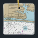 Adorno De Cerámica Fort Walton Beach Chart<br><div class="desc">Ornamento navideño Fort Walton Beach hecho con carta náutica.</div>