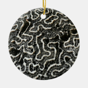 Adorno De Cerámica Foto abstracta de la naturaleza Coral negro y blan