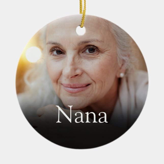 Adorno De Cerámica Foto Abuela Abuela Definición Rosa (Frente)