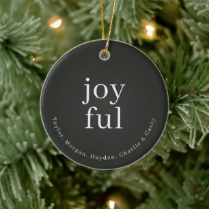 Adorno De Cerámica Foto alegre Navidad personalizada minimalista 