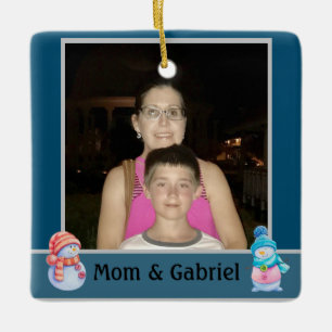 Adorno De Cerámica Foto azul de los navidades