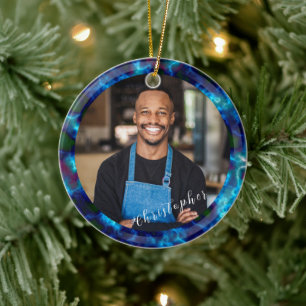 Adorno De Cerámica Foto azul de nube de humo minimalista