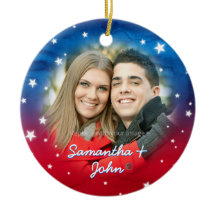 Foto blanca roja patriótica del navidad de las