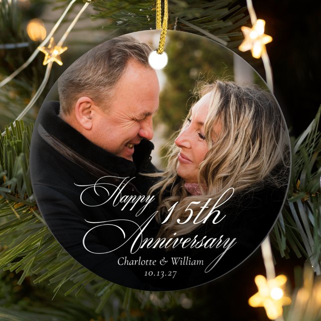 Adorno De Cerámica Foto Boda de aniversario personalizado (Subido por el creador)